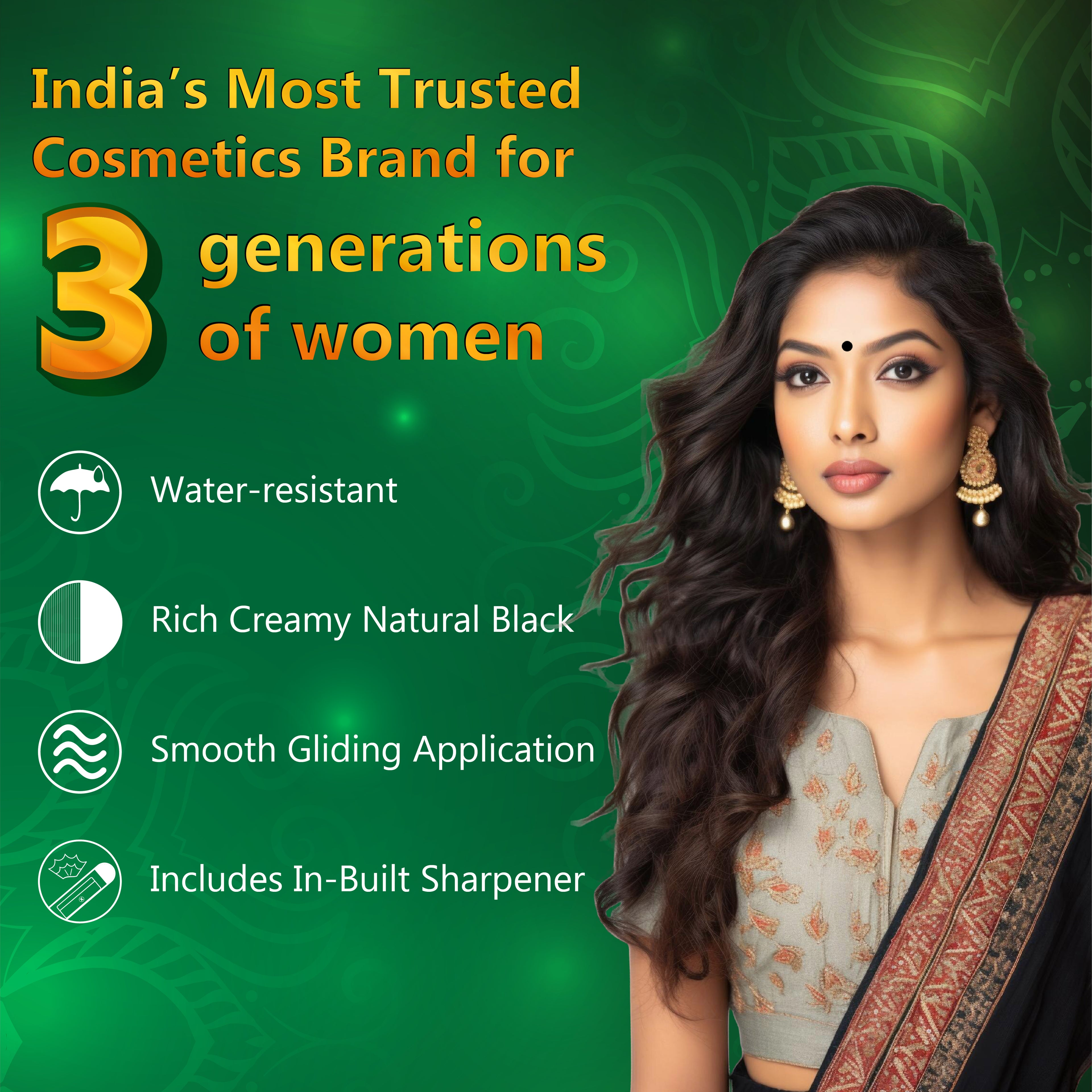 Kajal Supreme Herbally Enhanced | Black, 1.5g | Wholesale Pack | 20 Pcs + 2 Pcs Free