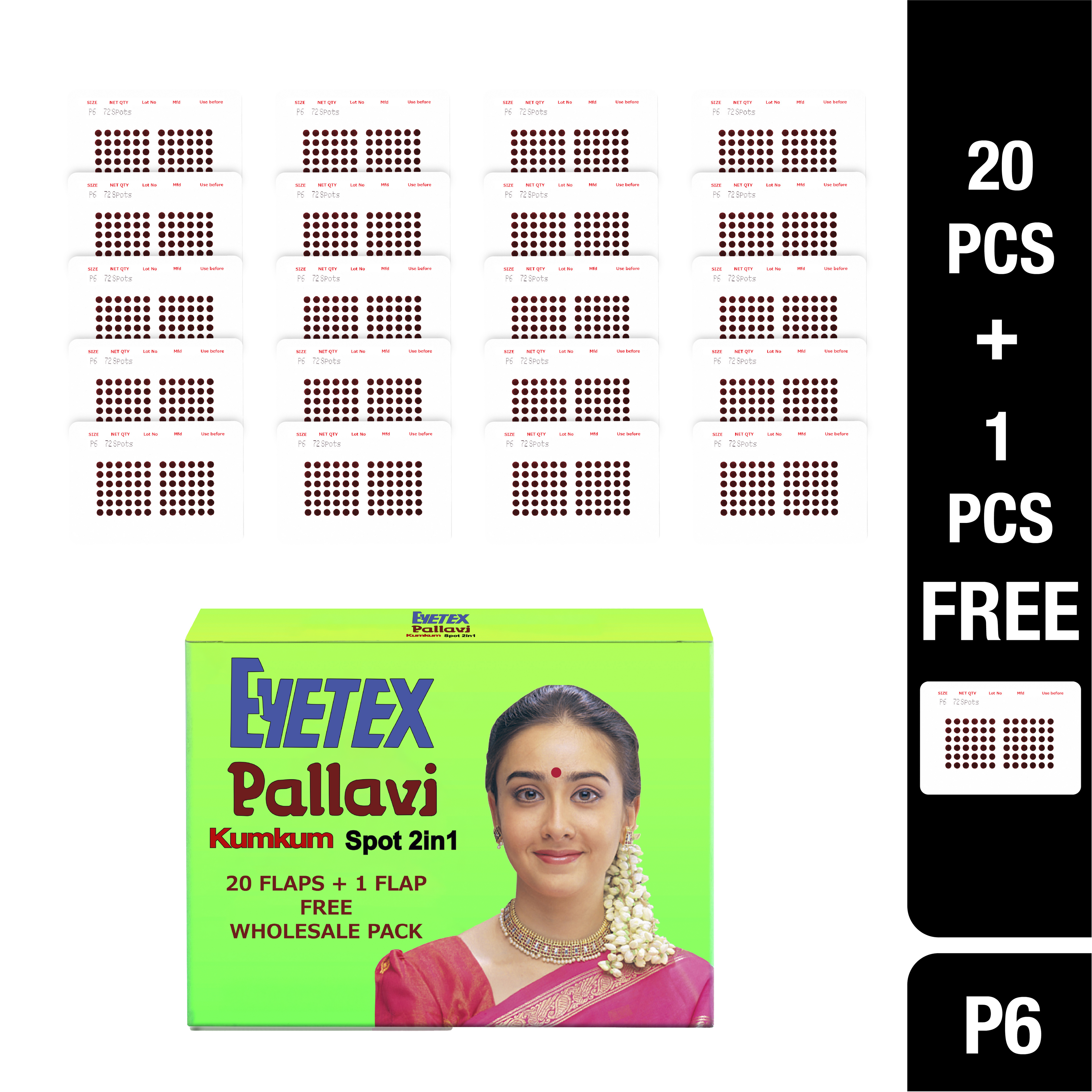 Pallavi Kumkum Spot 2 in 1 - Round - Dark Maroon