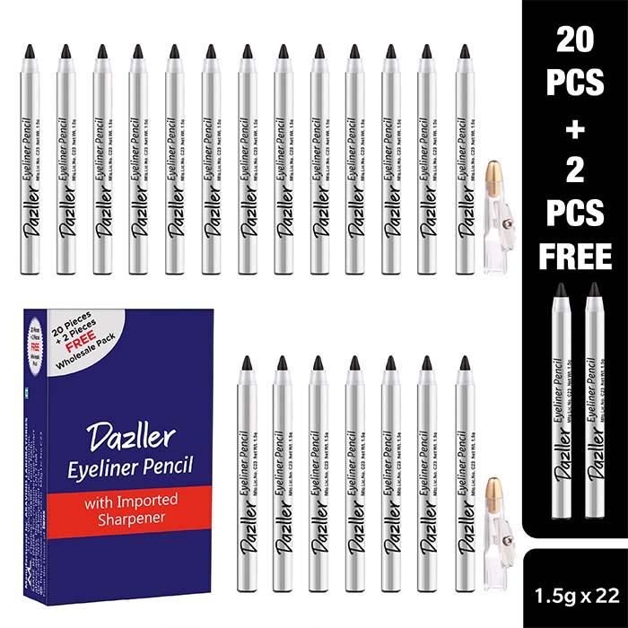 Eyeliner Pencil | Wholesale Pack | 20 Pcs + 2 Pcs Free
