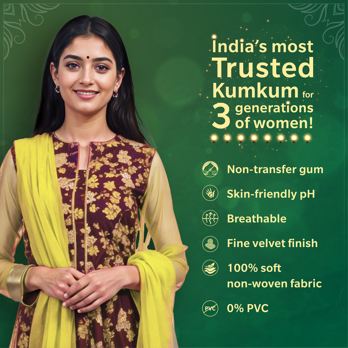 Pallavi Kumkum Spot 2 in 1 - Gopi - Dark Maroon